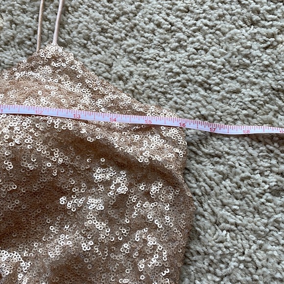 Sorrella Vita size 12 champagne colored sequin floor length gown - Picture 9 of 12